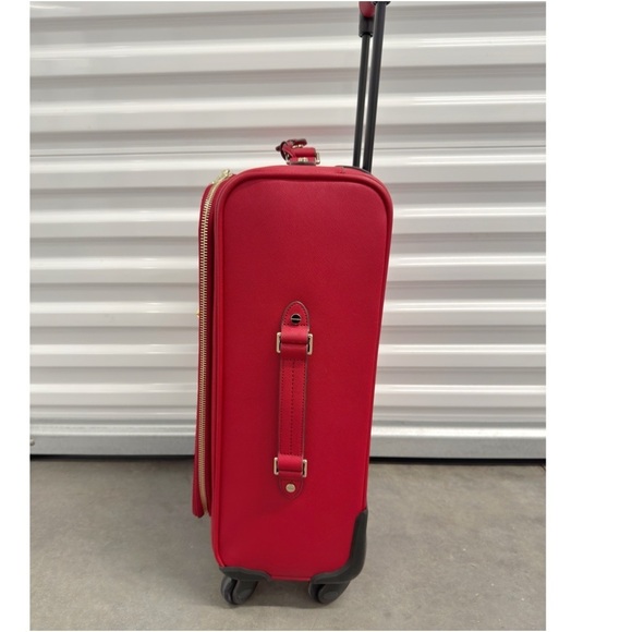 Henri Bendel Red Wheelie Luggage Suitcase - Picture 2 of 14